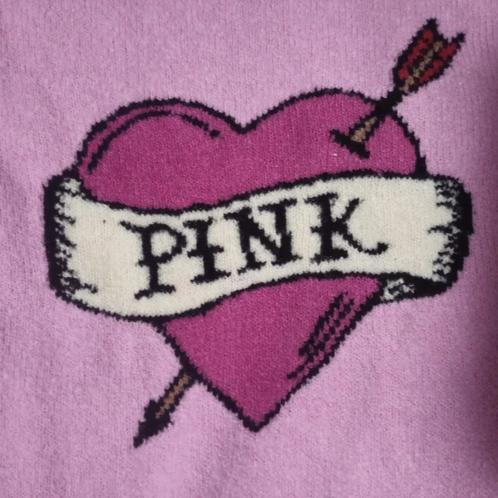 PINK VS Campus Knit Heart Sweater Size Large NWT - Picture 3 of 12